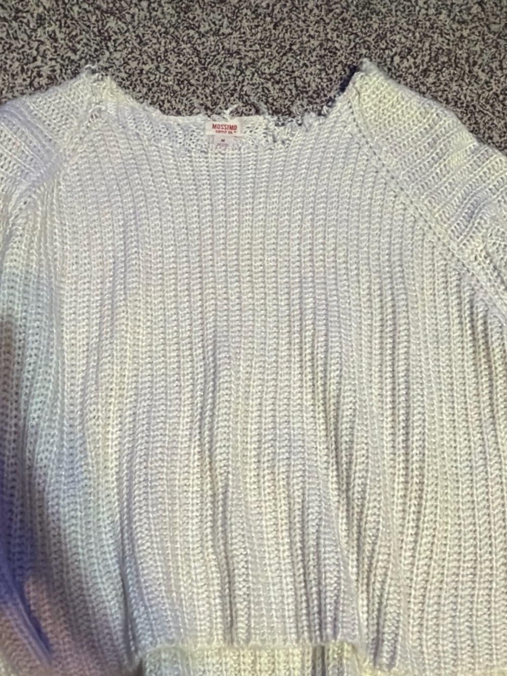 Mossimo Off-the-Shoulder Ribbed Sweater in White